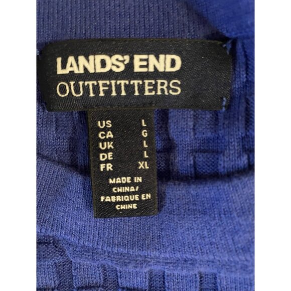 Lands End  Outfitters sweater Womens Size L 3/4 Sleeve Pullover Blue - Picture 3 of 8